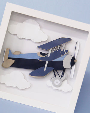 Colección de aviones azules