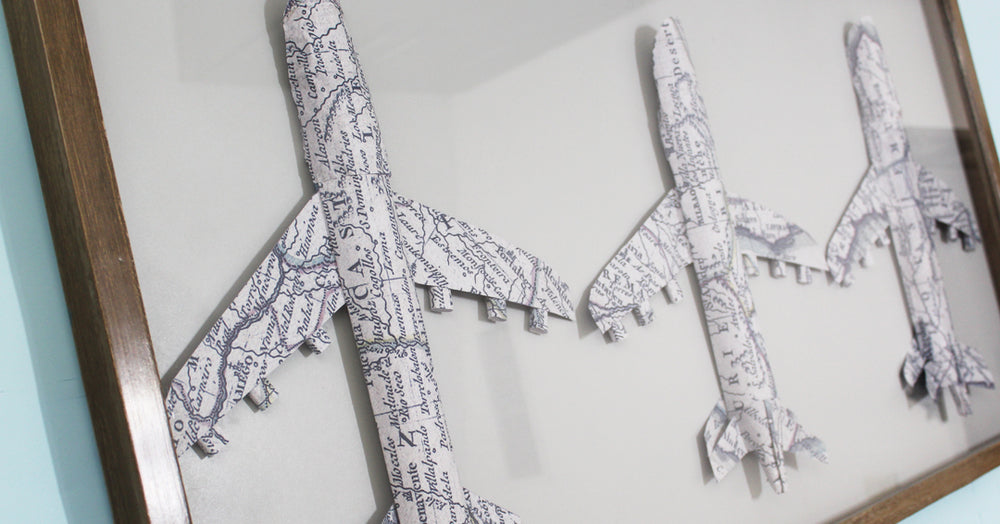 Aviones de papel de mapa